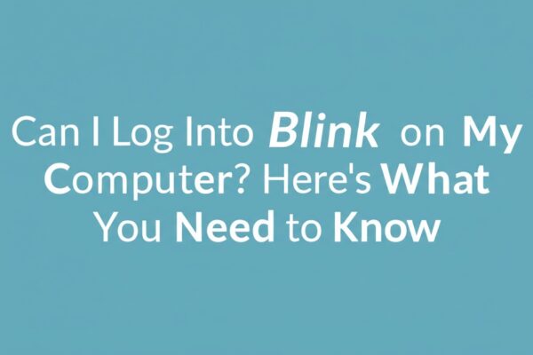 can i log into blink on my computer